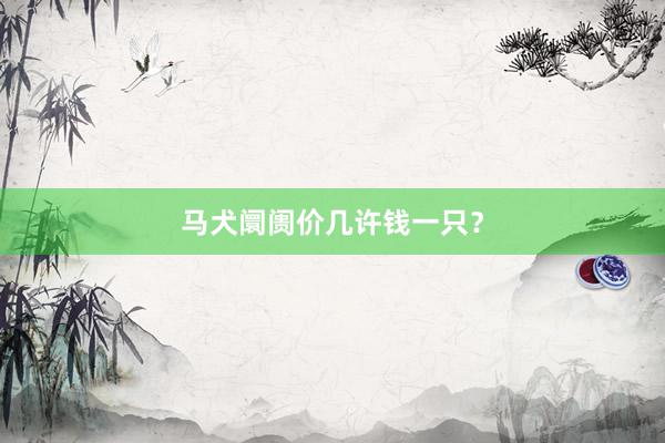 马犬阛阓价几许钱一只?